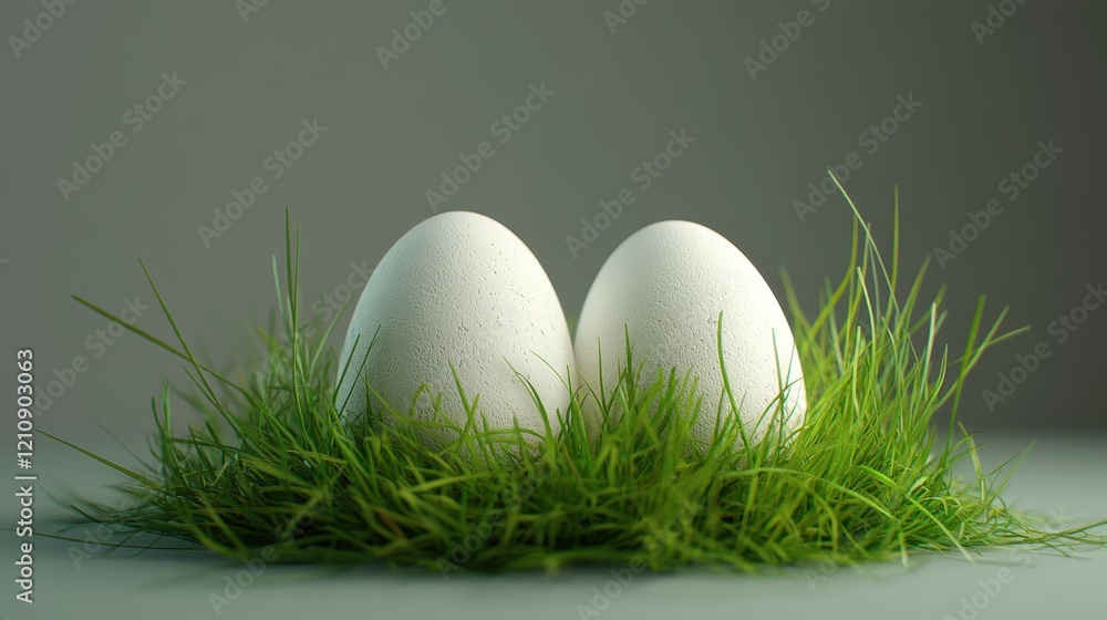 Easter eggs nestled in grass for spring celebration design Easter eggs nestled in grass for spring celebration design
