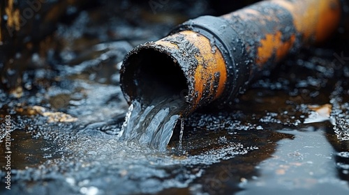 Water Leak in Pipe Illustration Indicating Need for Plumbing Repair Service and Broken Pipe Issues