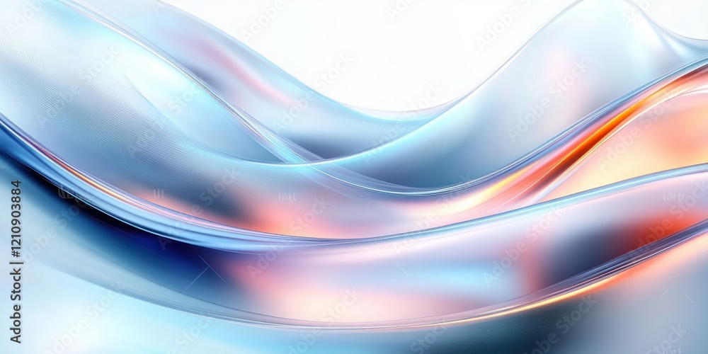 Obraz premium Futuristic Abstract Composition with Smooth Curves in Soft Pastel Colors