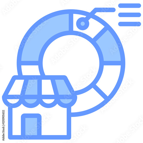 Market Segmentation Blue Icon