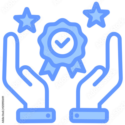 Brand Loyalty Blue Icon