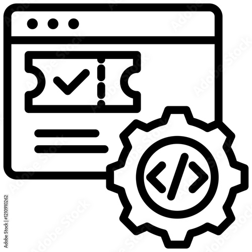 Ticketing System Outline Icon