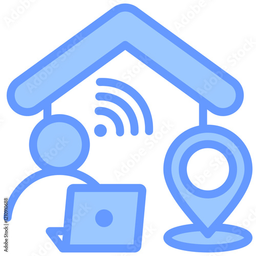 Remote Position Blue Icon