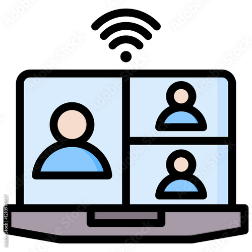 Telecommute Outline Color Icon