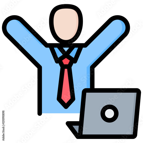 Self Employed Outline Color Icon