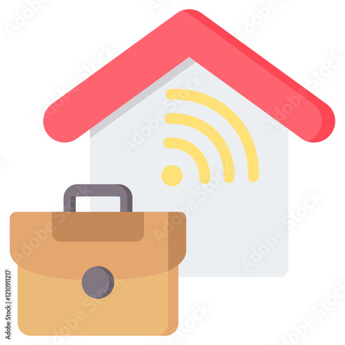 Work From Home Flat Icon