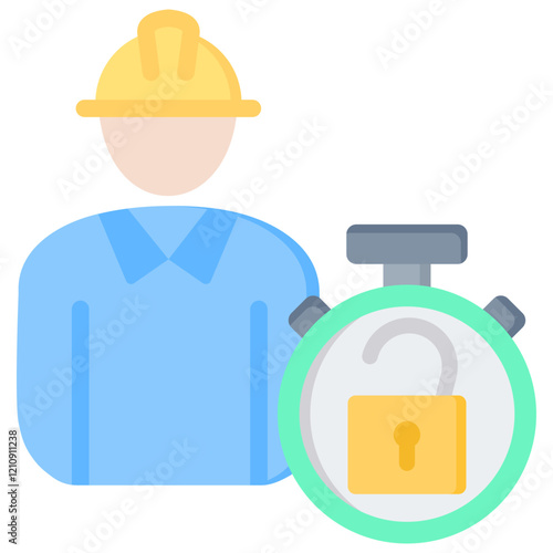 Flex Worker Flat Icon