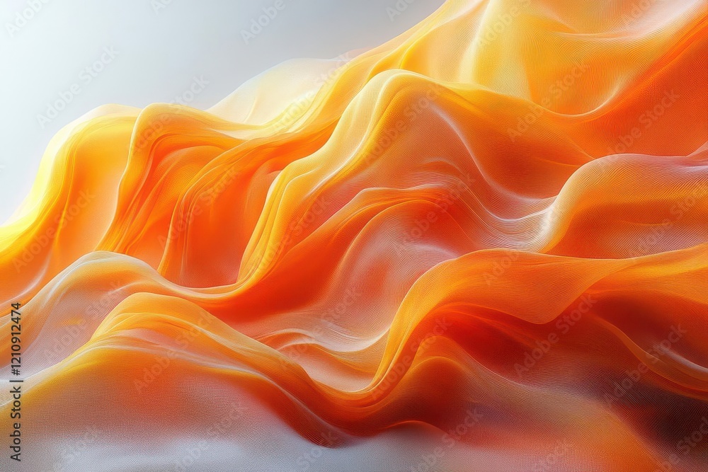Fototapeta premium dynamic abstract canvas filled with flowing orange and yellow geometric shapes embodying modern artistic expression ideal for digital design and branding applications