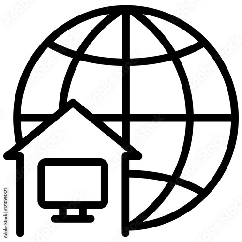 Remote Work Outline Icon