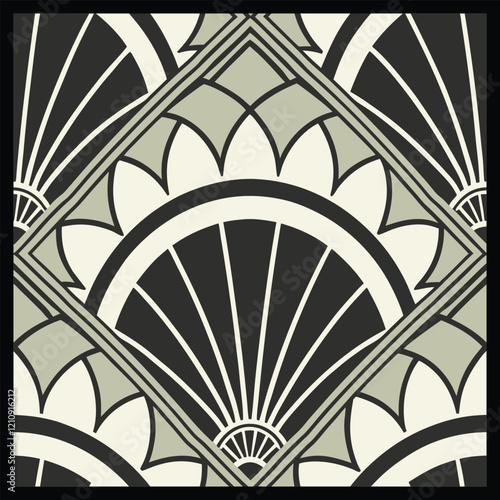 Seamless pattern. Modern stylish texture. Regularly repeating geometrical rhombuses. Vector element of graphic design. Seamless pattern in gold color on black background. Vector illustration.