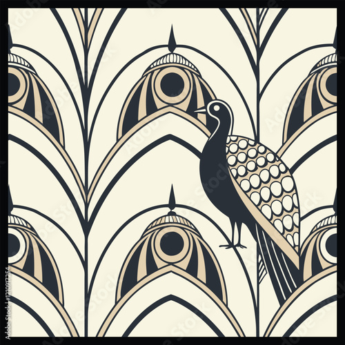 Seamless pattern. Modern stylish texture. Regularly repeating geometrical rhombuses. Vector element of graphic design. Seamless pattern in gold color on black background. Vector illustration.