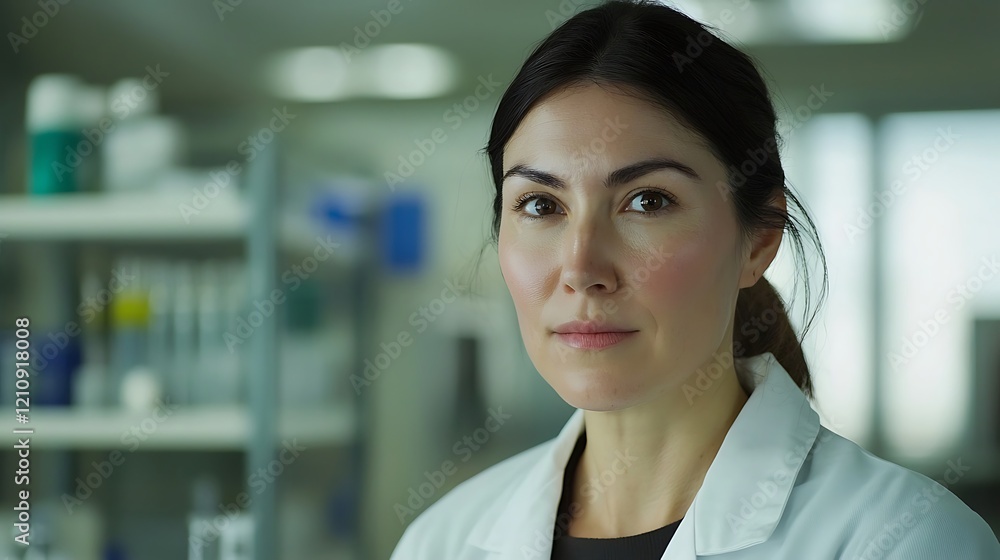 Confident Female Scientist in Lab Coat Confident Female Scientist in Lab Coat