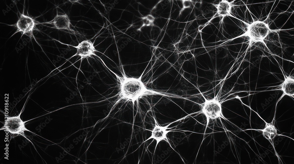 Microscopic view of interconnected neurons. Microscopic view of interconnected neurons.