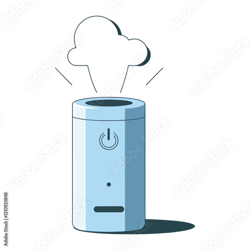 Air humidifier icon vector. Illustration of a home air cleaning and humidifying device for purification, ionization, and moisture control, isolated on white background.