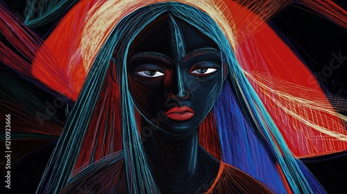Depression sad woman black expressionistic
