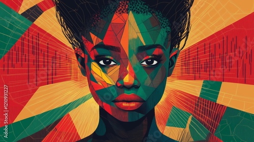 African woman looking at you art