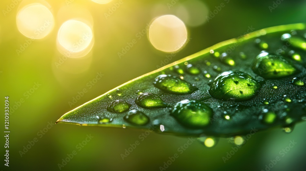 Nature's Dewdrops: A Macro Photography of a Leaf Nature's Dewdrops: A Macro Photography of a Leaf