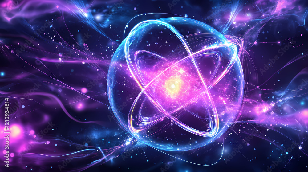 Obraz premium bluepurple energy sphere