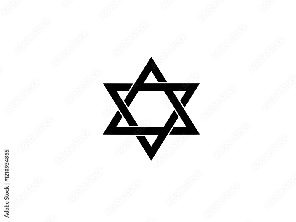 Hanukkah star of David silhouette-style vector illustration
