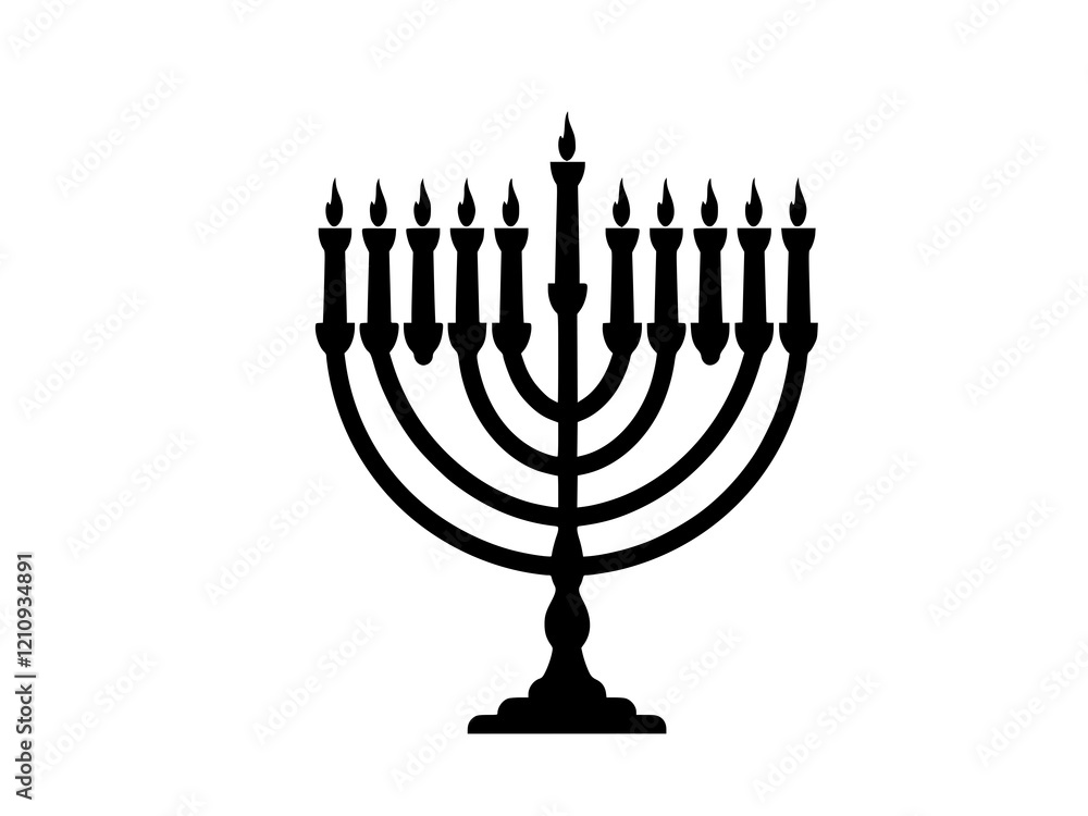 Silhouette-style Hanukkah menorah vector illustration
Silhouette-style Hanukkah menorah vector illustration