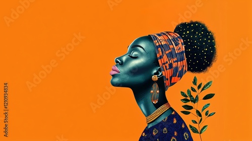 African queen orange background