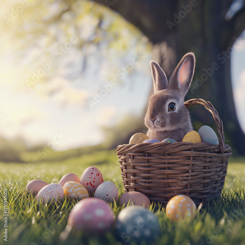 easter bunny in a basket