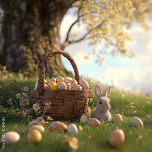 easter bunny in a basket