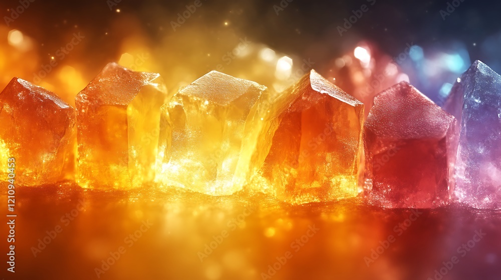 Fototapeta premium Luminous Crystals Gleaming With Vibrant Hues