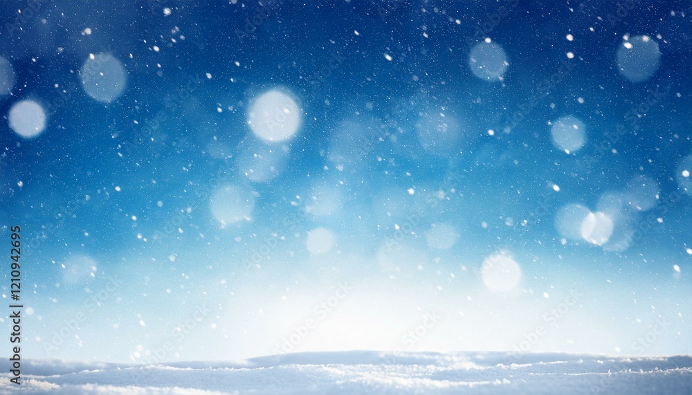 Blur winter sky abstract background with white snowfall bokeh. Generated image Blur winter sky abstract background with white snowfall bokeh. Generated image