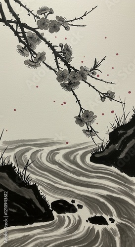 traditional japanese ink painting