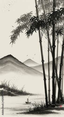 traditional japanese ink painting