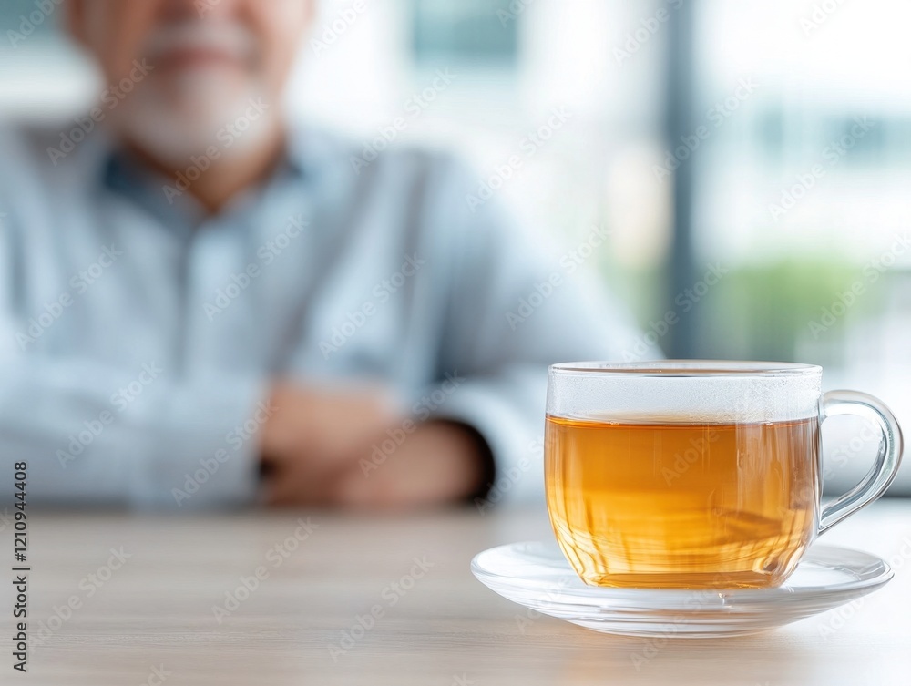 Crane Inspired Architecture with Herbal Tea in Clear Cup Crane Inspired Architecture with Herbal Tea in Clear Cup