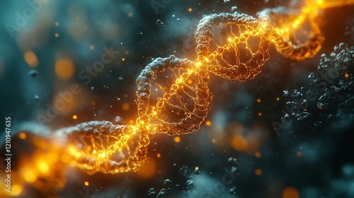 A scene showing a scientist examining chromosomes on a high-tech digital microscope, with a focus on genetic research. 244