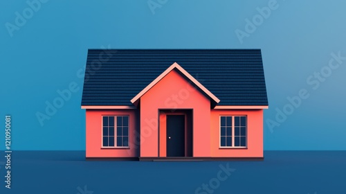 Wallpaper Mural Modern Minimalist House with Colorful Design Against Blue Background Torontodigital.ca