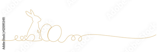 line art rabbit and egg illustration background easter day