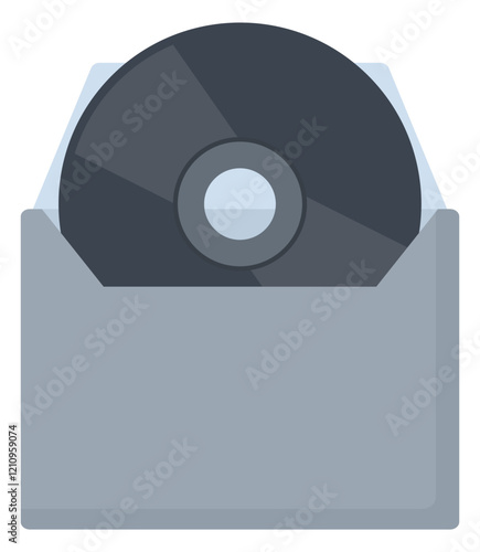 Flat icon vector of CD with blank cover template isolated on white background.