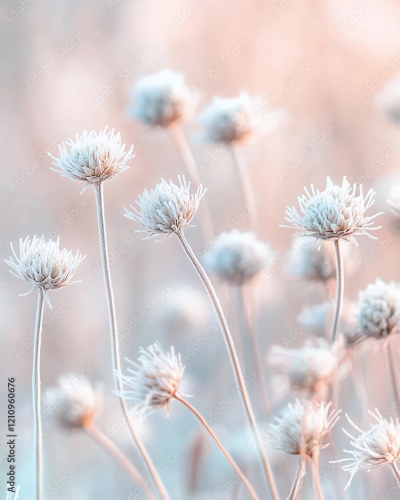Soft, pastel-toned close-up of delicate, fluffy white wildflowers in a field at sunset. Soft, pastel-toned close-up of delicate, fluffy white wildflowers in a field at sunset.