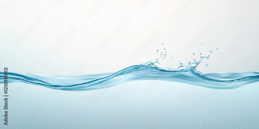 Fresh water wave with splashes, creating serene and calming effect. Fresh water wave with splashes, creating serene and calming effect.