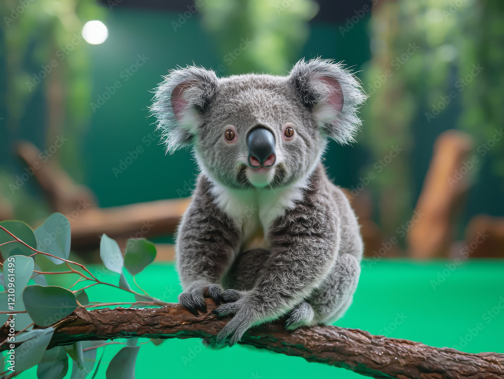 Fototapeta premium Adorable Koala Bear Sitting On Branch