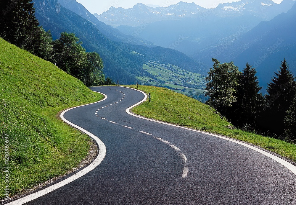 Naklejka premium Scenic mountain nature along the Gerlos Alpine Road