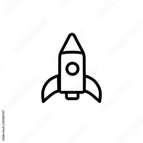 Rocket widget vector, sign and symbol outline. mobile apps icon and technology symbol vector icon
