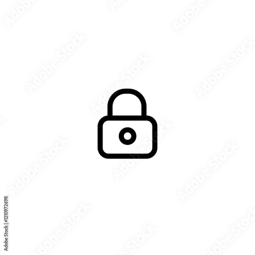 Lock widget vector, sign and symbol outline. mobile apps icon and technology symbol vector icon