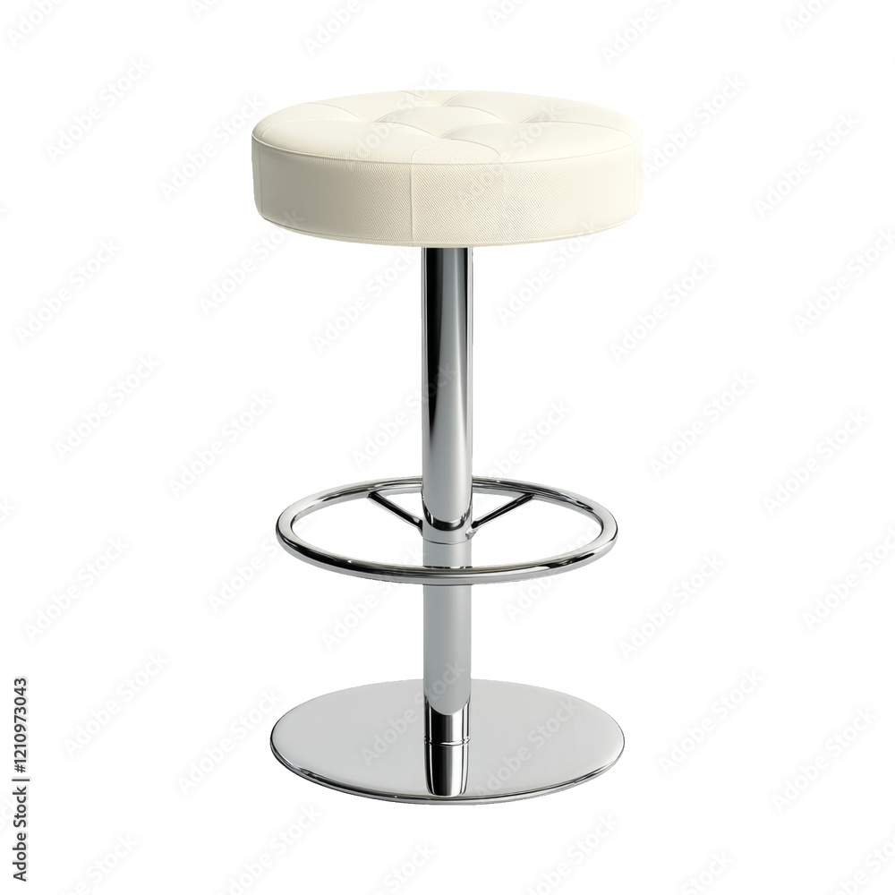 Stylish white bar stool isolated on transparent background for design use Stylish white bar stool isolated on transparent background for design use