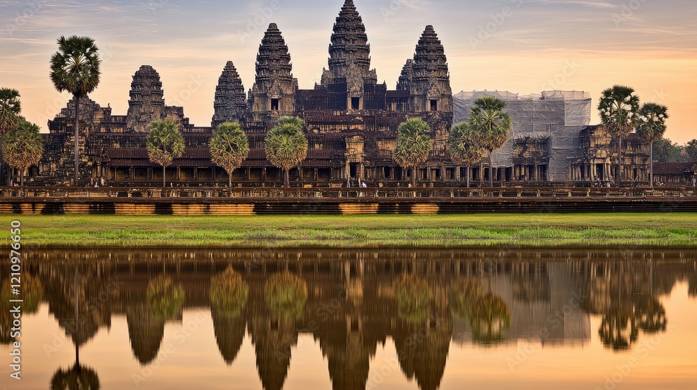 Sunrise Angkor Wat Temple Reflection Travel Asia Sunrise Angkor Wat Temple Reflection Travel Asia