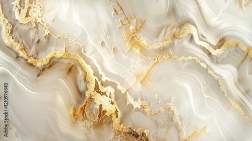 Elegant Abstract Marble Background Featuring Soft Cream and Gold Swirls, Perfect for Elegant Designs, Invitations, and Modern Decor Themes