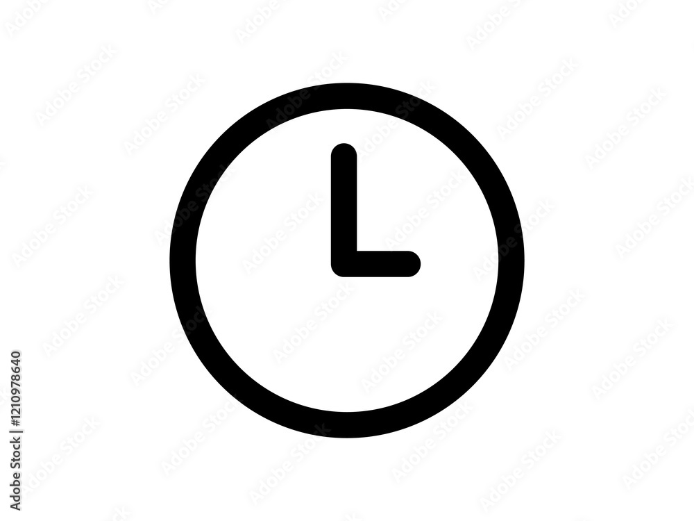 Clock single icon. Flat line simple design isolated on white background. Clock single icon. Flat line simple design isolated on white background.