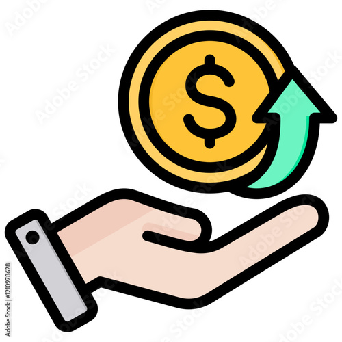 Revenue Outline Color Icon