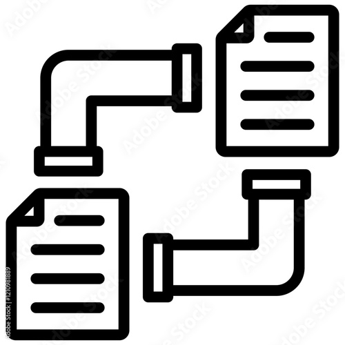 Data Pipeline Outline Icon