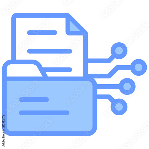 Data Aggregation Blue Icon