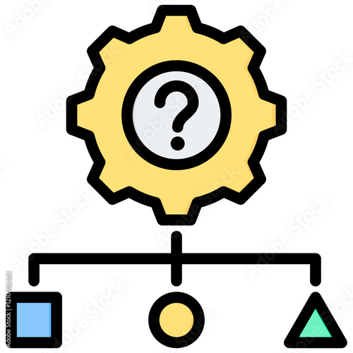 Predictive Modeling Outline Color Icon